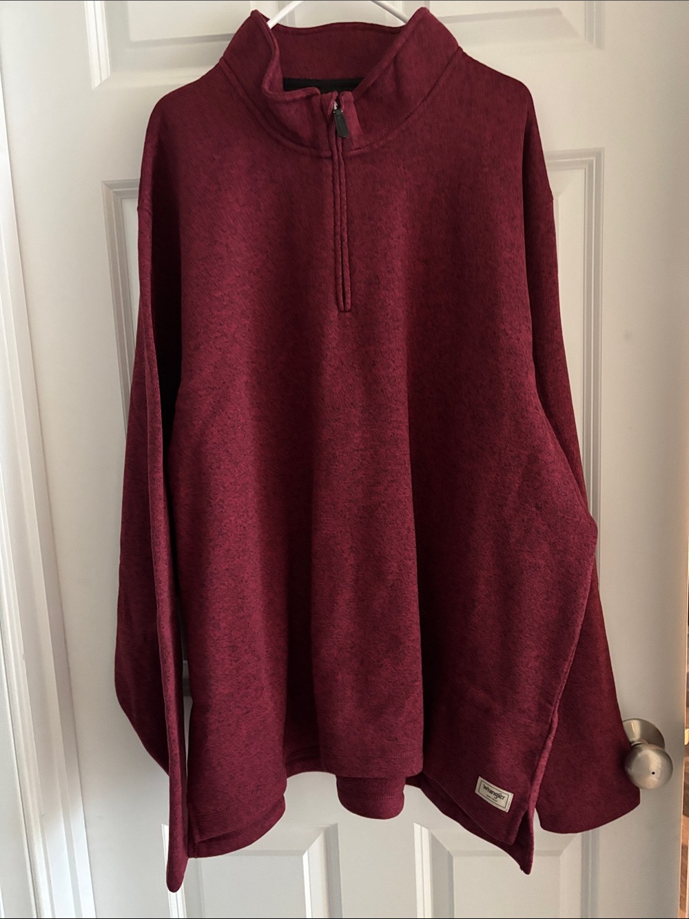 Wrangler Men's Quarter-Zip Sweater in Burgundy